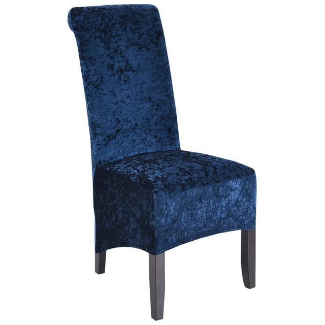 Velvet Plush Xl Dining Chair Covers ,Stretch Chaircover ,Spandex High Chairs Protector Covers Seat Slipcover With Elastic