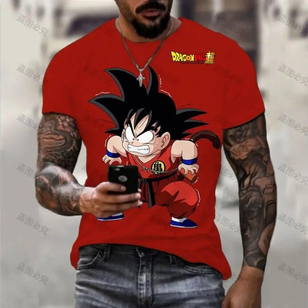 

Уличная футболка Dragon Ball Z 110-6XL, футболка для мужчин, мужская футболка высокого качества, мужская одежда Super Saiya Essentials New Goku