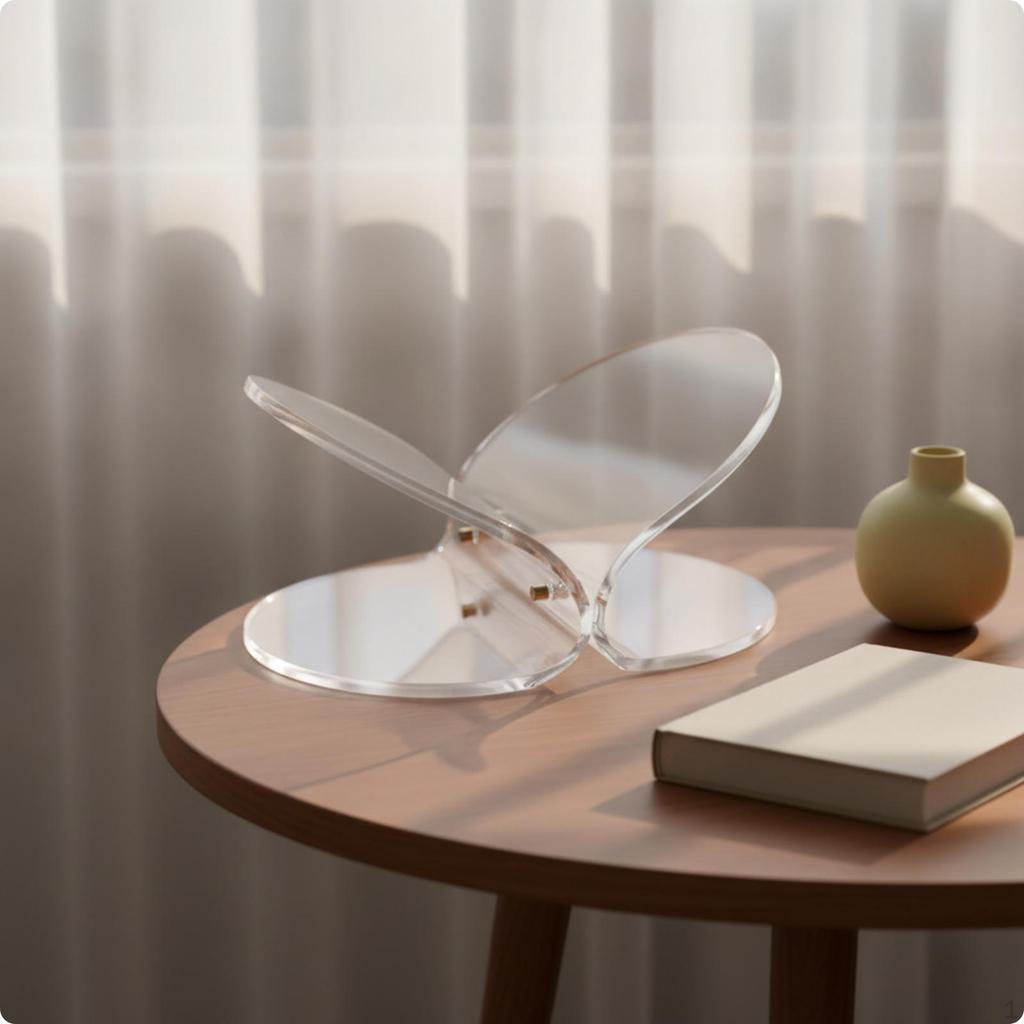 Butterfly Magazine Rack Transparent with Oval Base Clear Acrylic Display Stand for