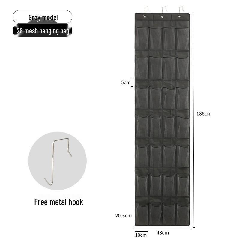 Wall-Mounted Fabric Hanging Organizer with Pockets - Essential Over-the-Door Storage for Dorms and Homes