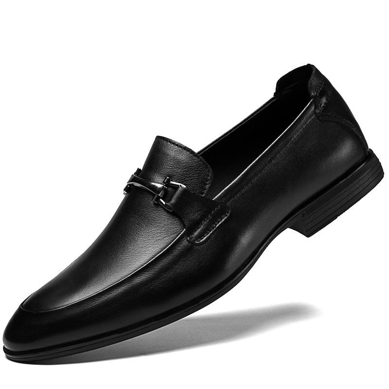 Men s Plus Size Breathable Leather Slip-On Shoes, Soft Sole, Pointed Toe, Casual Cowhide. 47