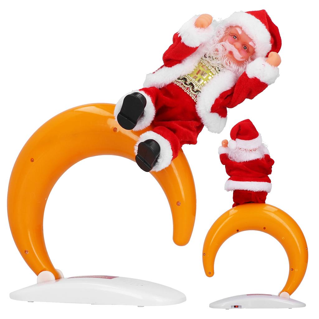Christmas Santa Doll Electric Dancing Xmas Claus Table Ornaments Decor with Moon Base for