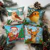 Christmas Cute Animal Pattern Cushion Cover Suitable for Sofa Bedroom Car Pillow Cover