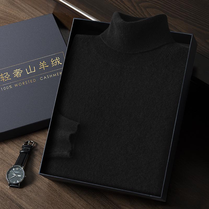 Men's Business Casual High Turtleneck Pure Cashmere Sweater