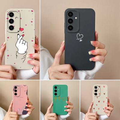 Samsung A05 A16 A56 F14 S25 Plus Ultra A05S A26 A36 Lüks Aşk Kalpleri Desen Yumuşak Sıvı Silikon Lens Koruması Samsung Kılıfları İçin Telefon Kılıfları