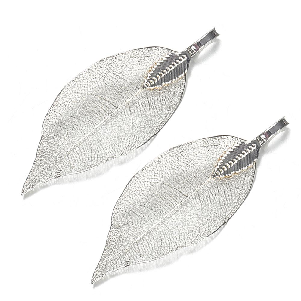 

2pcs/1pair Leaf Charms Pendants Ladies Girls Special Leaves Leaf Sweater Pendants Charms for Jewelry Making DIY Craft for Women About 30x50mm