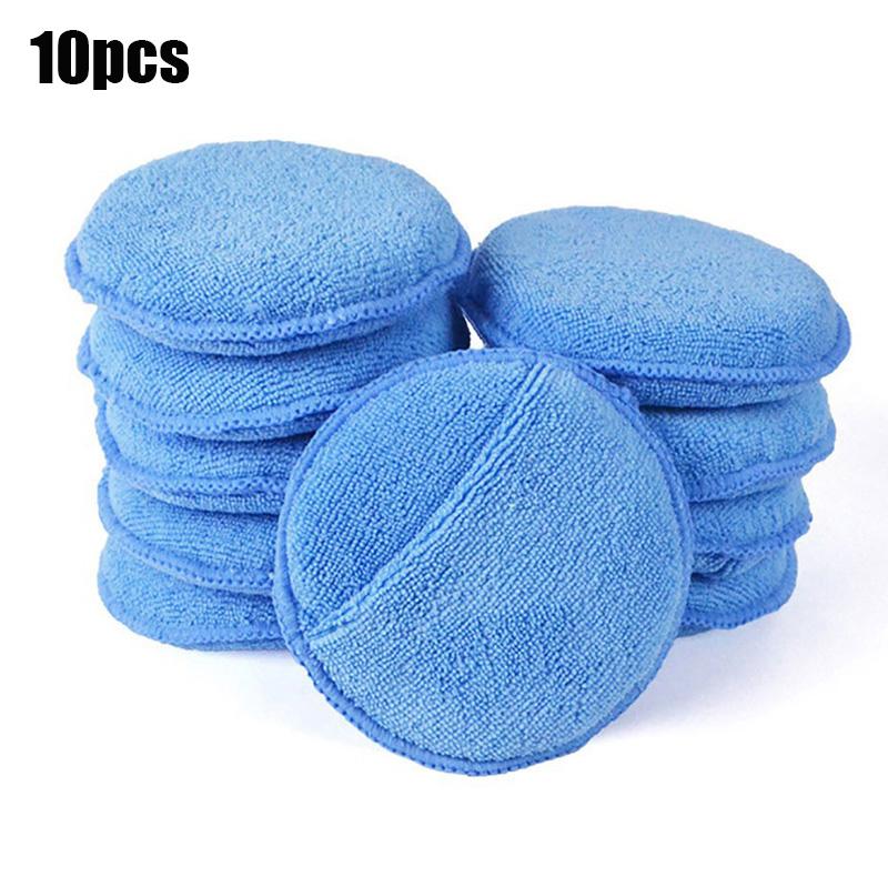 Car Polishing Waxing Sponges Pad 5 Inch 125mm Microfiber Round Motorcycle Auto Wax Applicator Polish Foam Sponges Cleaning Tools