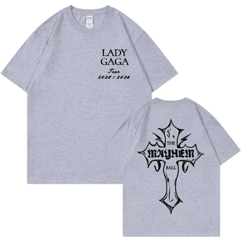 

Леди Гага The Mayhem Ball Tour 2025 Футболка Мужская Женская Одежда Мода Рок Футболки Высококачественный Хлопок Футболки с Коротким Рукавом 4XL