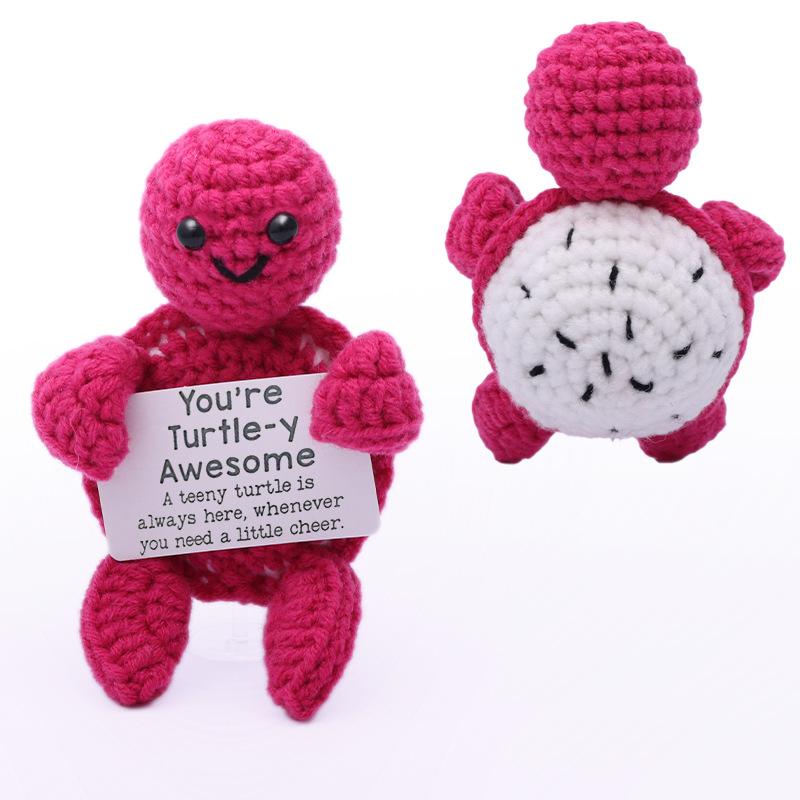 Handmade Crochet Animals Cute Turtle Inspirational Gifts for Women Birthday Emotional Motivational Turtle Christmas Gifts