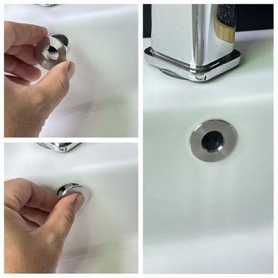 Stainless Steel Sink Overflow Covers Round Replacement Sink Hole Cover Wash Basin Overflow Ring Plug Kitchen Bathroom Supplies