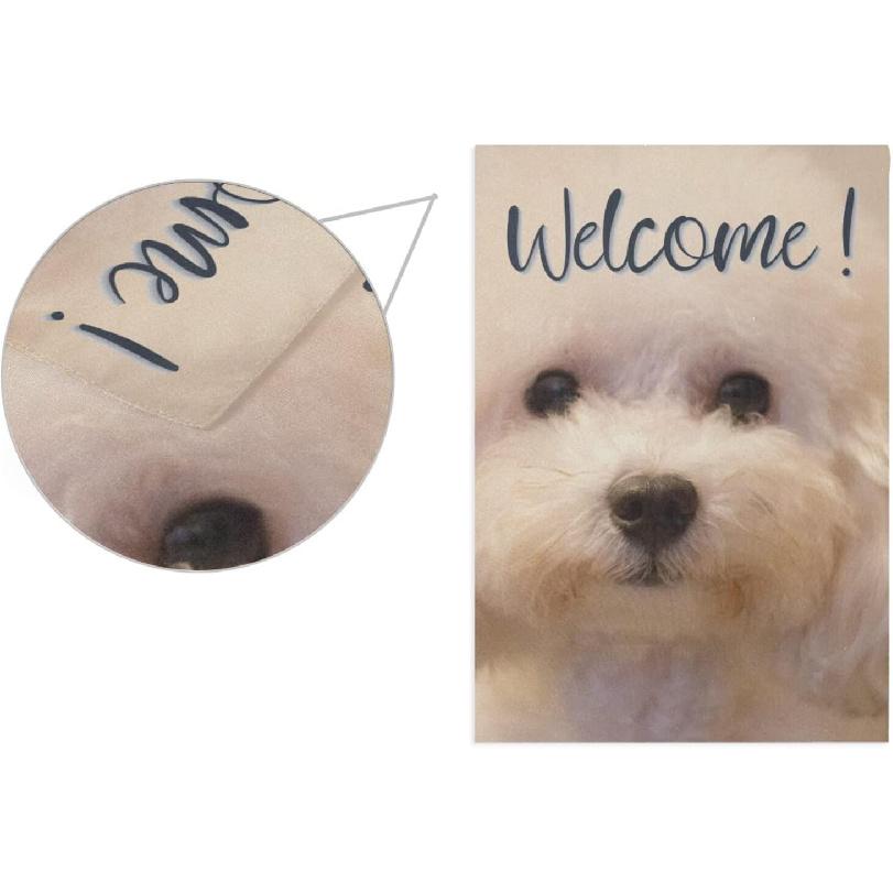 susiyo Bichon Dog Garden Flag 12''x18'' Seasonal Outdoor Flags & Banners Polyester Double-Sided Large Yard Flag Inch for Home Décor Lawn Patio