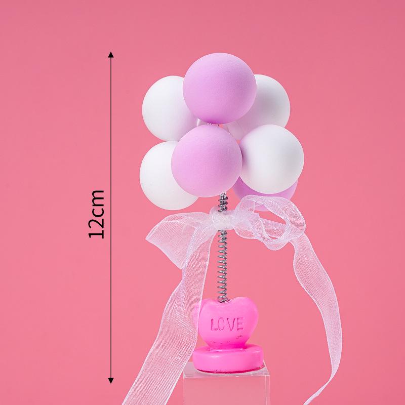 Colorful Retro Balloon Cake Toppers – Round Ball Dessert Decorations