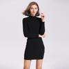 Fashion Elegant Half Turtleneck Knitting Pure Cotton Long Sleeves Dress Female 2025 Early Autumn New Arrival Silm Slimming Base Skirt