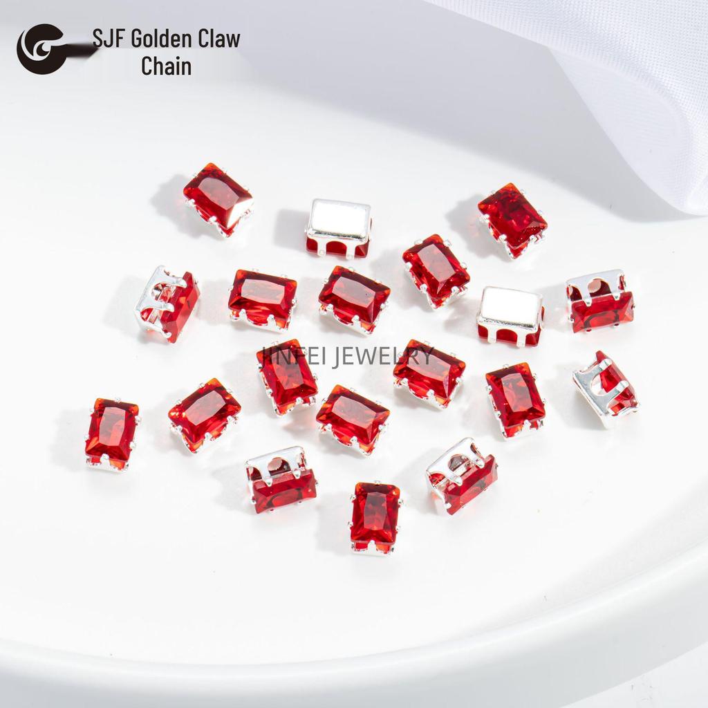 50-teiliges DIY-Schmuck-Set: Bunte rechteckige und quadratische Edelsteinbohrer