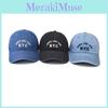 Letter Embroidered Nyc Denim Cap With Curved Brim And Windproof For Use Outdoor