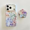 Colorful Doodle Cat Hard Phone Case IPhone 16 15 Pro 17 Max With Magnetic Stand PC Shell