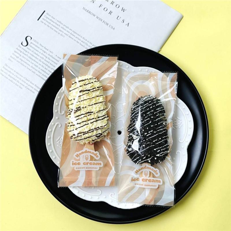 100Pcs DIY Handmade Ice Cream Candy Milk Taffy Wrapper Machine Sealing Bags New Year Gift Pastry Packaging