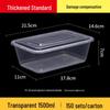 Rectangular 750/1000ml Disposable Transparent Plastic Takeout Meal Box