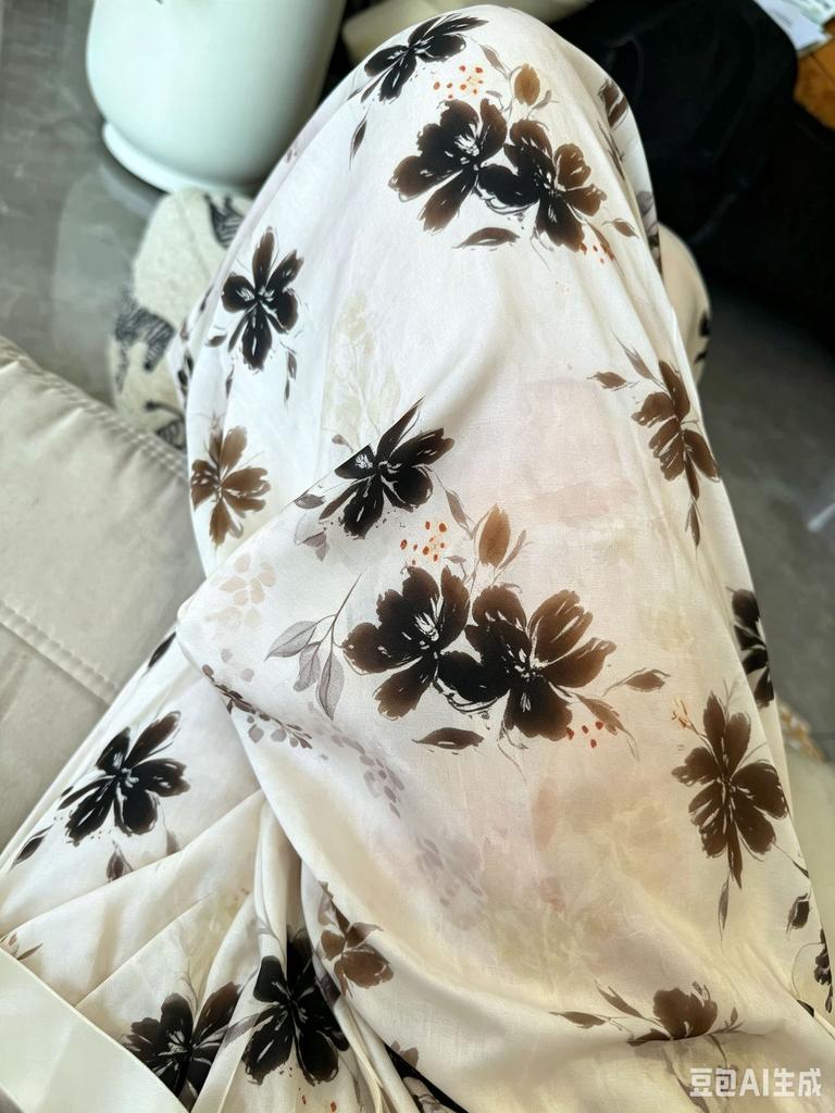 Lyersay Cotton and Silk Wide-leg Pants, Pajama Pants, Walking Pants, Loose and Casual, Can Be Worn Outside, Large Size 10 Women's Thin Trousers