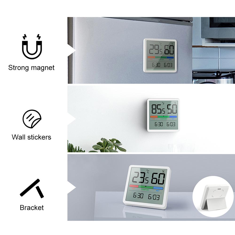 Digitales LCD Thermo-Hygrometer Zeitanzeige Datumsanzeige Thermometer Hygrometer Haushalt Wetterstation Temperatur Feuchtigkeitsmesser