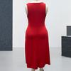 Robe d'été sans manches pour femme, robe midi plissée à col en V, respirante, décontractée, avec ourlet évasé au-dessus de la cheville, robe trapèze avec poches