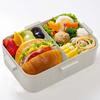 Skater Bento Dishwasher Made in Dull Women's Box, 650ml, 4-Point Lock, Antibacterial, Safe, Leak-Resistant, Japan, Gray, YZFL7AG-A