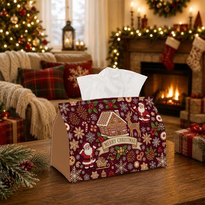 1pc Traditional Festive Holiday Tissue Box | Multi-functional Christmas Napkin Box, Available Suitable for Home, Christmas Car Decoration Santa Reinde