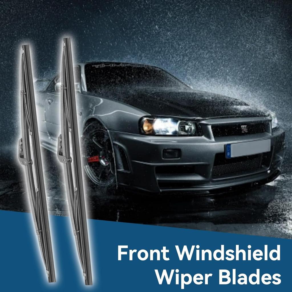 Front Windshield Wiper Blades, 12in/30.48cm Stainless Steel Polished Windshield Wipers Universal Quiet Wiper Blades for Auto Car