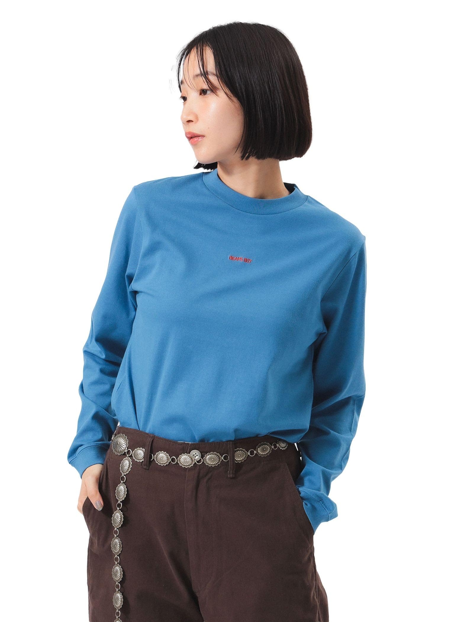 

Beams Boy L/S TEE Boy Mini Logo Long Sleeve T-Shirt, Women s, Blue 1