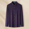 MONTAGUT Men's Tencel Silk Wool Blend Long-Sleeve Shirt