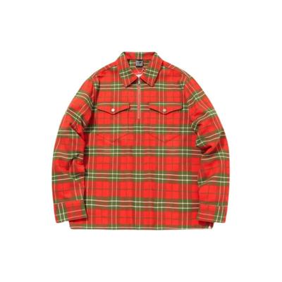 Li Ning X Xlarge Plaid Loose Casual Single-Breasted Long Sleeve Shirt Men Shirts Flame-Orange AFDQ879-2