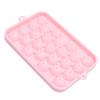 25 Fächer Eiswürfelform Einfach zu lösen Silikon Eisball Maker Form Mini Runde Eiskugelform mit Deckel Rosa