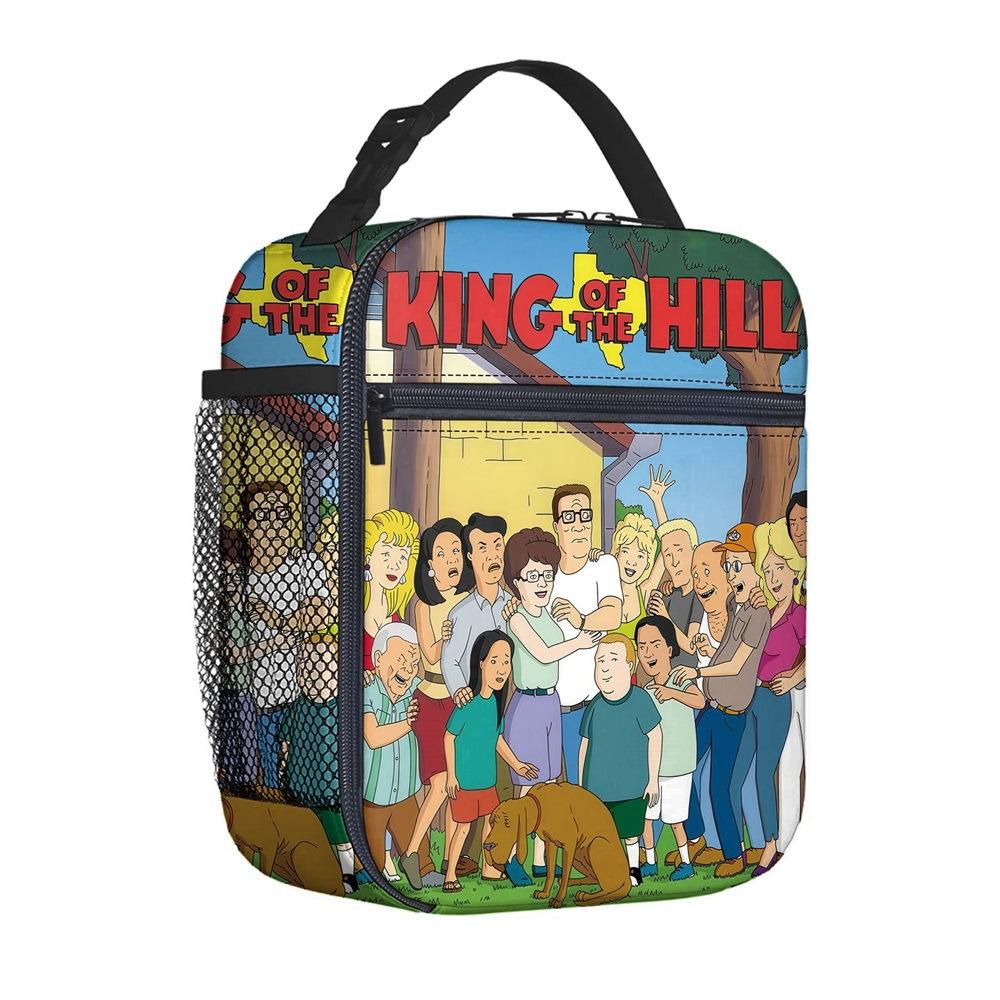 Borsa per Pasto Portatile Borsa Quadrata per Pasto Completamente Stampata Borsa per il Pranzo dei Bambini Borsa per Picnic della Scuola Elementare