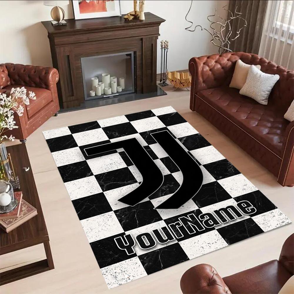 Juventus Customized Name Floor Rug Office Rug Perfect for Dining Room Game Room Outdoor Decorate Room Anti-slip Rug Decorate Offices Spiritual Gift