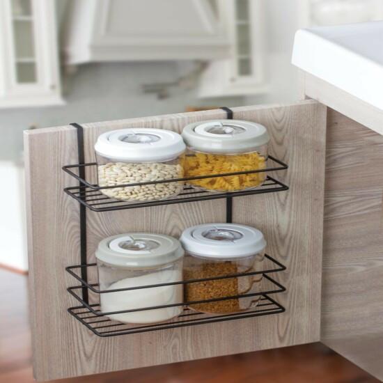 Двойной органайзер для подвесного шкафа, черный органайзер для хранения ...