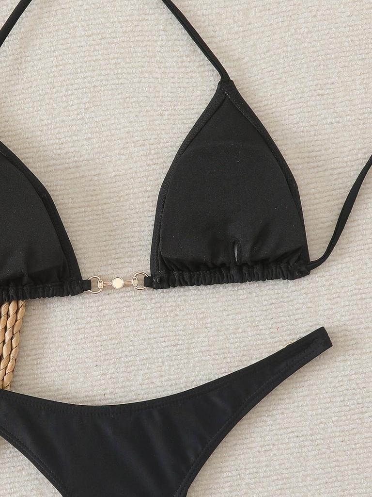 Women's Sexy Strappy Push-Up Bikini Swimsuit for Small Bust – Perfect for Beach or Vacation