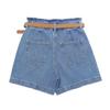 Summer European & American Women's Belted Casual Denim Shorts