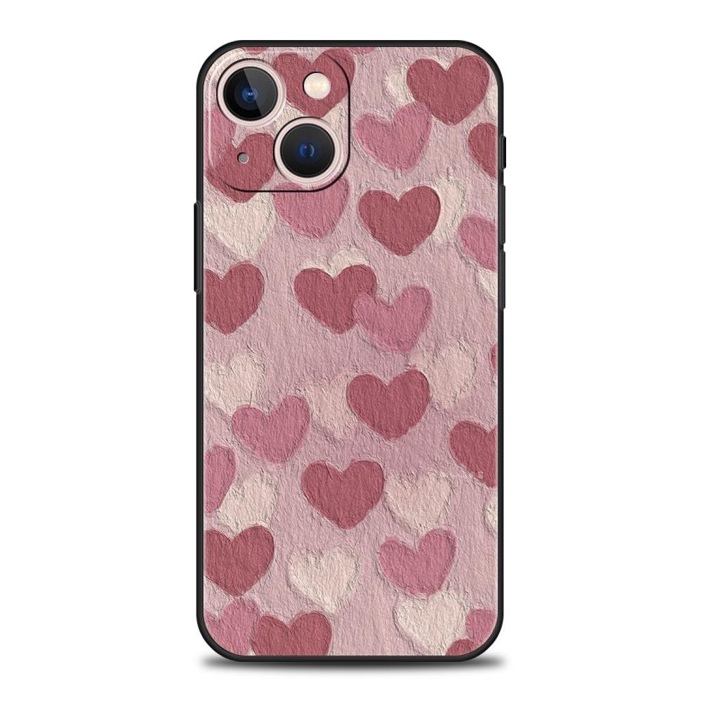 Gold Rosa Rose Glitter Herzen Für iPhone 11 12 13 15 14 Pro Max Telefon Fall X XR XS 7 8 plus SE 2020 Luxus Soft Cover Funda