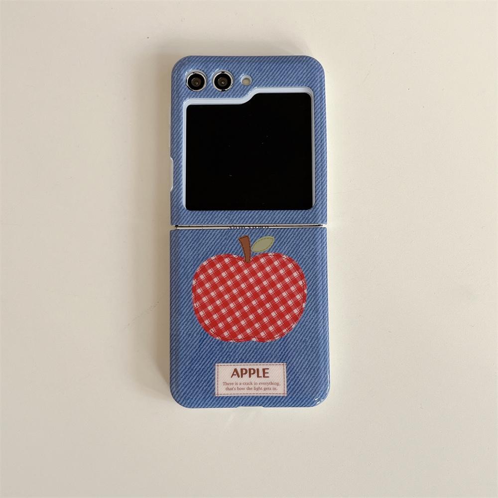 

Korean Style Pink Blue Grid Phone Case for Samsung Galaxy ZFlip6 5 4 3 Hard Cover for ZFlip5 Flip3 Zflip4 Solid Shell Bracket For Z Flip 3