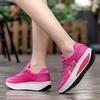 Fashion Women Platform Shoes Breathable Mesh Rocker Shoes Wedge Heels Non-slip Casual Walking Shoes