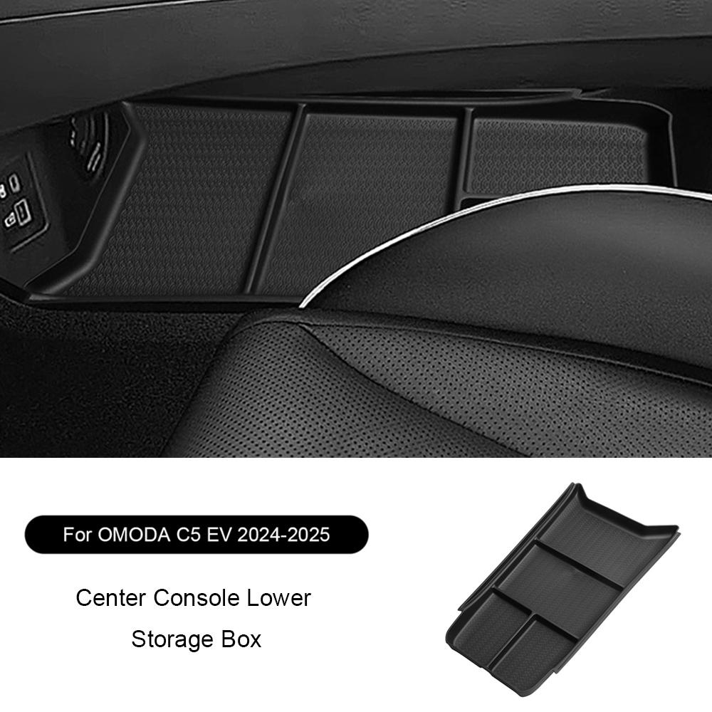 For Chery OMODA C5 EV 2024-2025 Center Wireless Charging Pad Non-slip Central Control Lower Storage Box Armrest Organizing Box