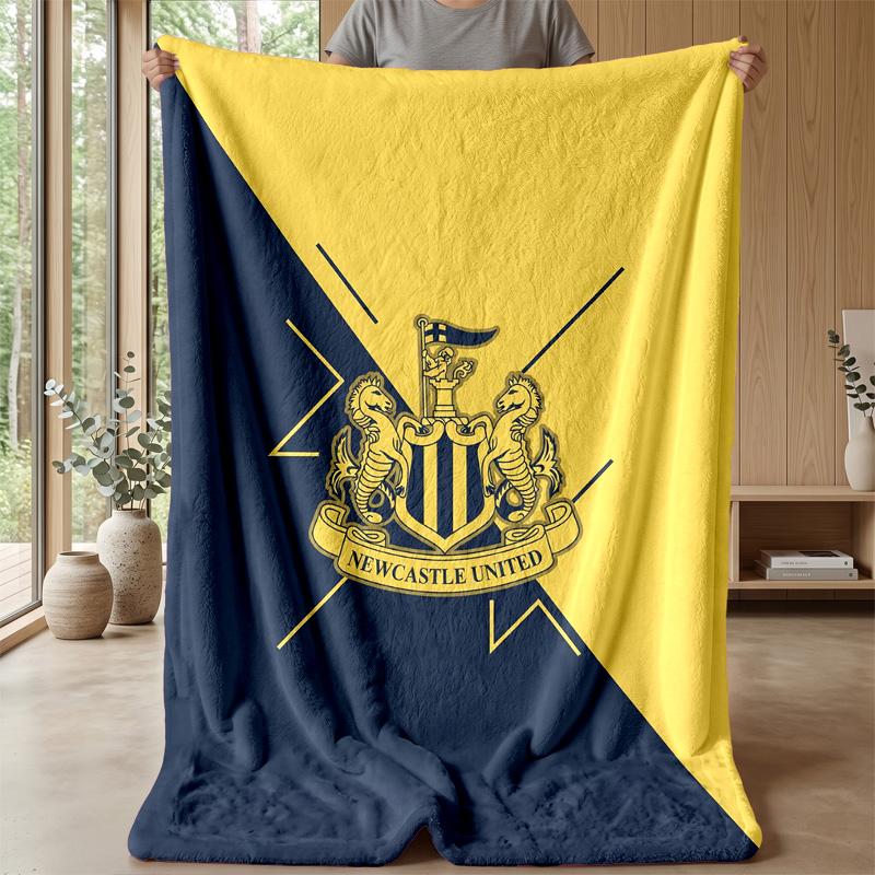 Coperta in Flanella con Stampa del Newcastle United Football, Coperta Morbida Calda Leggera per Divano Letto Campeggio
