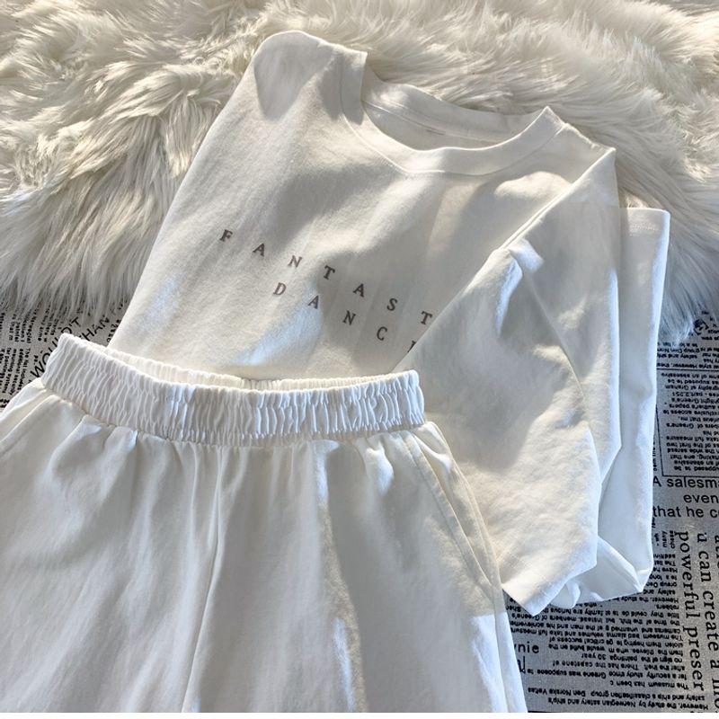 

Pure Cotton Running Thin Student Casual Sports Suit White M