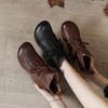 New Style Shoes Retro Mom Ankle Boots Women's Round-toed Mid-heel Anti-slip Soft-soled Ankle Boots