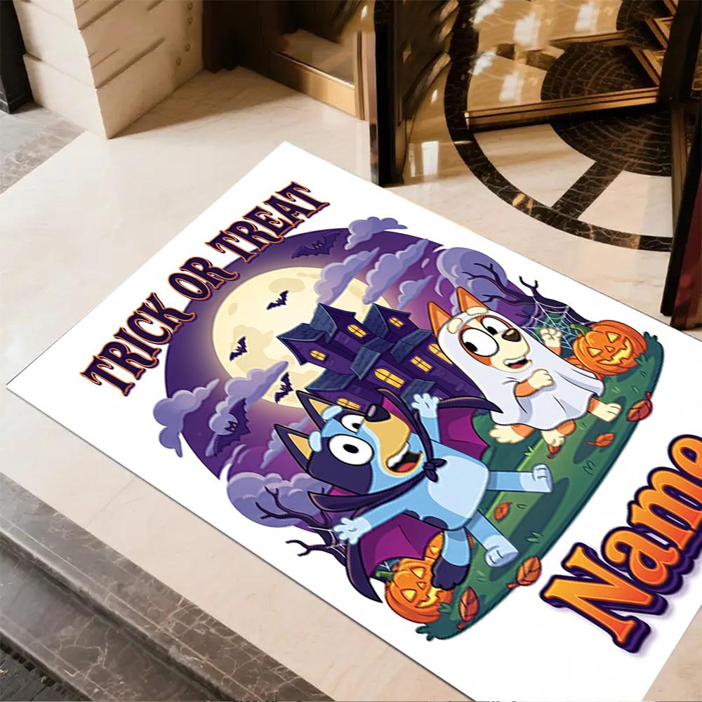 Bluey's Festive Family Personalized Name Floor Mat Suitable for Bedrooms Dormitory Living Rooms Balcony Antislip Carpet Office home decor
