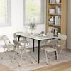 Set of 6 Folding Chairs, Portable Office Chairs, Steel Legs, Folding Chair for Office, Reception, Waiting Room, Linen Look Beige