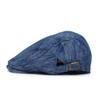 Fashion Cotton Jacquard Denim Beret British Vintage Versatile Forward-Facing Cap Striped Duckbill Cap Men's Trendy