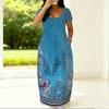 Casual Women Oversized Dress Crew Neck Short Sleeve Clothes Lightweight For Home And Outdoor Daily Use