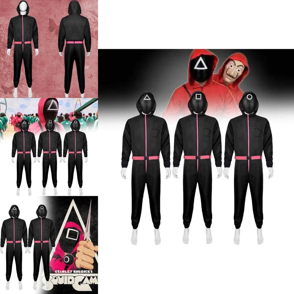 Squid Game Black Bodysuit Cosplay Outfit For Anime Role Play And Costume Party