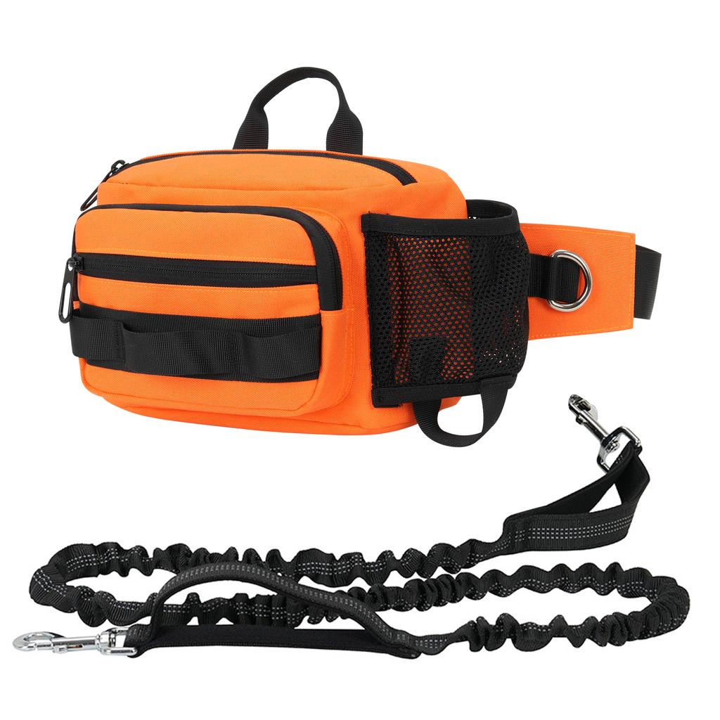 Hands Free Dog Leash Retractable Bungee Leash with Waist Bag for Dog Training Walking